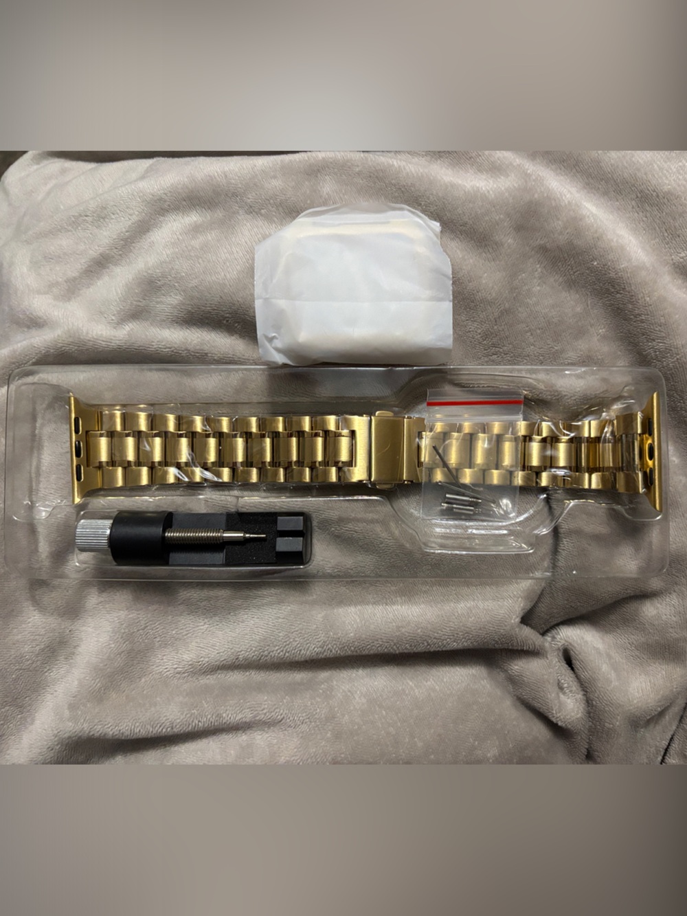 Man’s Gold Stainless Steel Link Bracelet Band for Apple Watch